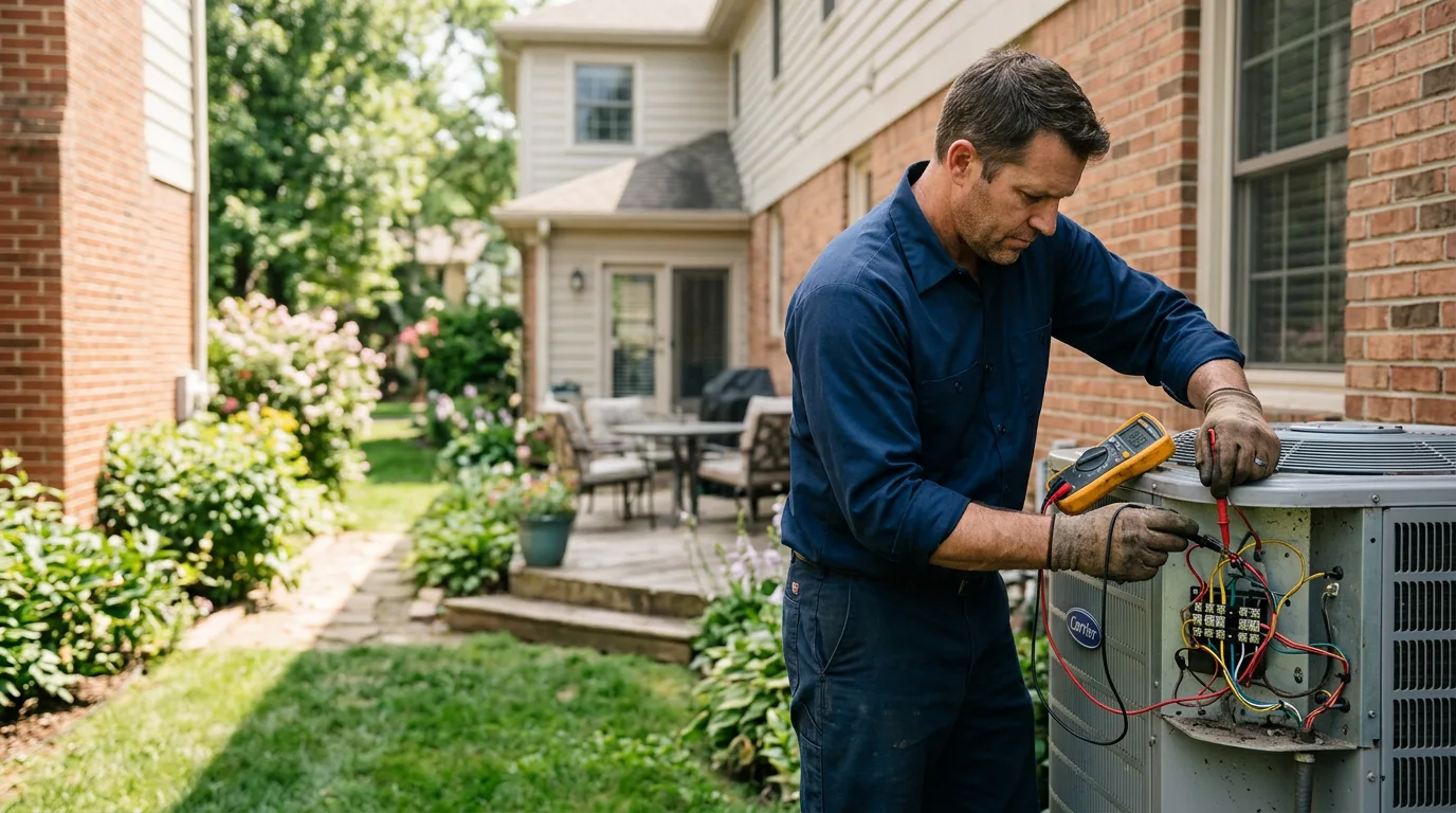 HVAC technician working near Falls City, OR